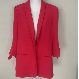 Express coral boyfriend blazers with tie sleeve size medium